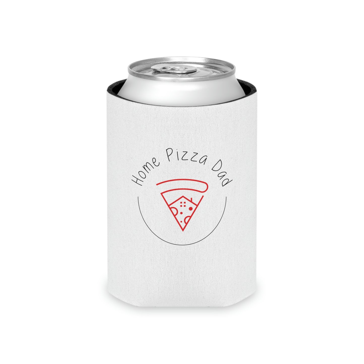 Home Pizza Dad Can Koozie (White)